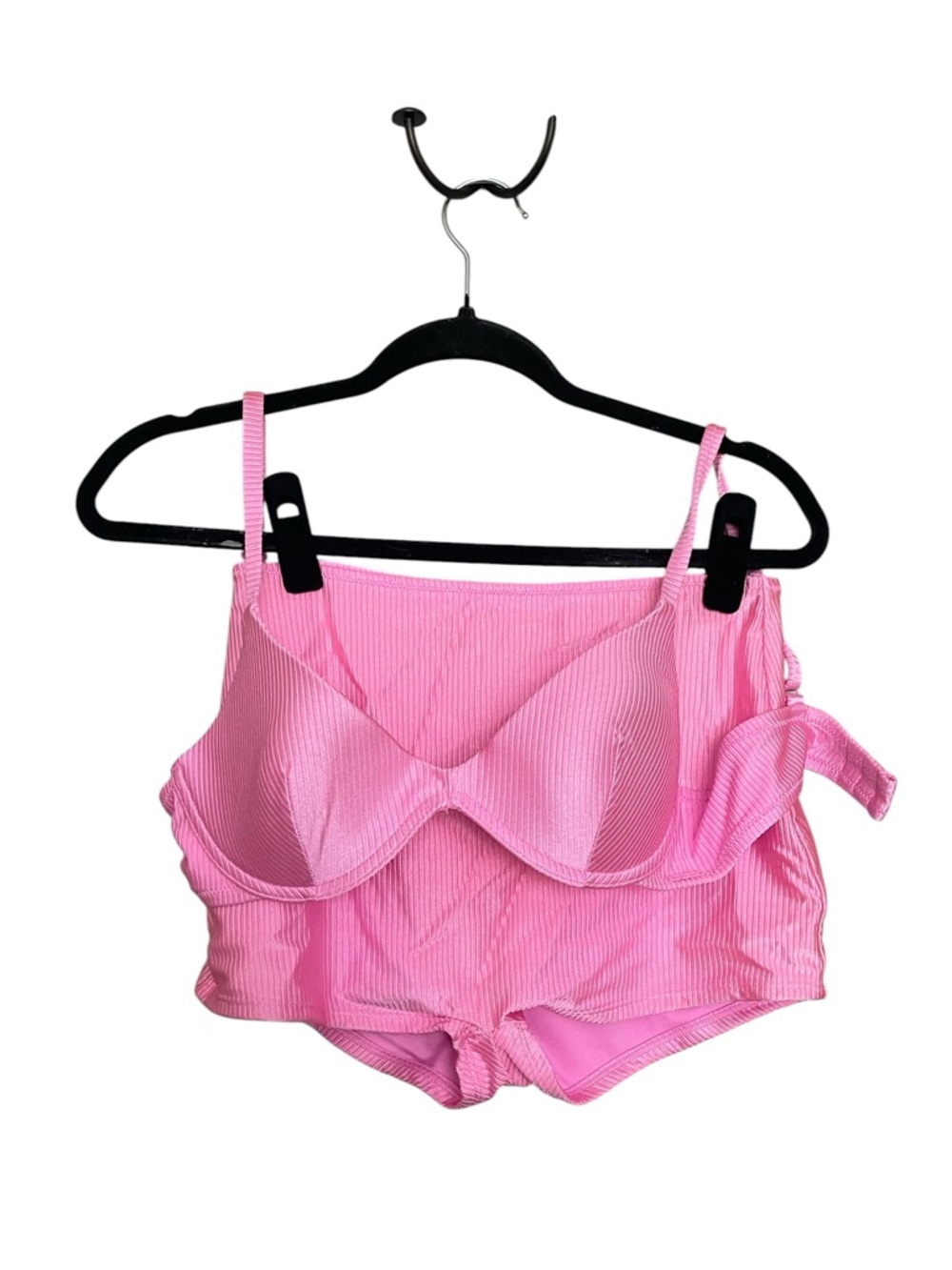 PINK Victoria's Secret Ribbed Pink Underwire Swim Set